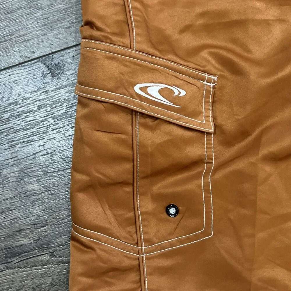 Vintage Y2K O’neill Burnt Orange Board Shorts Surf Swim - Men’s Size 36